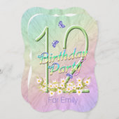 12thバースデーパーティーレインボーガーデン招待状 招待状 (正面/裏面)