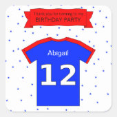 12thバースデーパ感謝していーティー名前をカスタムすると文字 スクエアシール (正面)