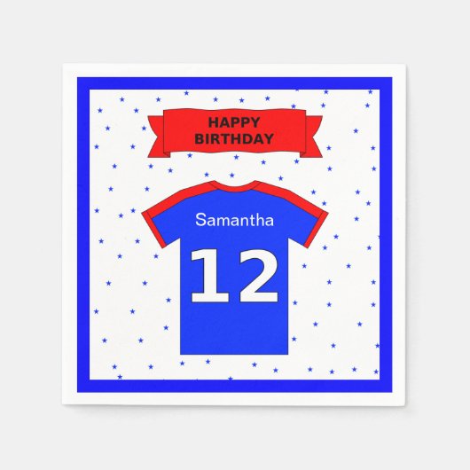 12th誕生日パーティー名前をカスタムする スタンダードカクテルナプキン (正面)