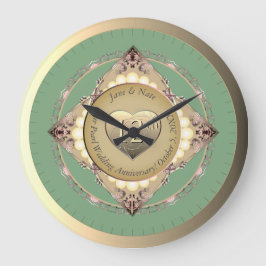 12th & 30thパール周年記念ウォールクロック ラージ壁時計
