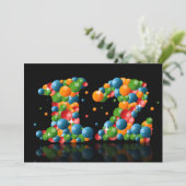 12th Birthdayパーティー、泡とボール 招待状 (スタンド正面)