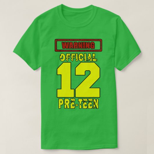 12TH Birthday 12Yrs Warningofficial PRETEEN  Tシャツ (デザイン正面)