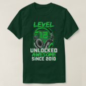 12th Birthday Boy Level 12 Unlocked Awesome 2010 V Tシャツ (デザイン正面)
