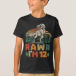 12th Birthday Dinosaur T Rex Rawr I'm 12 For Boys  Tシャツ<br><div class="desc">A nice 12th birthday design featuring a dinosaur t rex that says "Rawr I'm 12" for son,  grandson,  turning twelve years old and any young paleontologist who loves dinosaurs.</div>