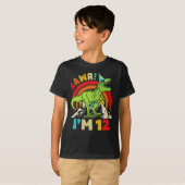 12th Birthday Dinosaur T Rex Rawr I'm 12 For Boys Tシャツ (正面フル)