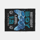 12th Birthday Gamer Level 12 Unlocked Video Gaming フリースブランケット (正面(横))