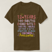 12th Birthday Gift 12 Years Old Being Awesome Boys Tシャツ (デザイン正面)