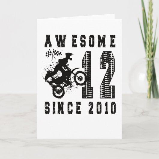 12th Birthday Gift Dirt Bike Boy Born in 2010 カード (正面)