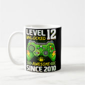 12th Birthday Gift Level 12 Unlocked Awesome 2010 コーヒーマグカップ (左)