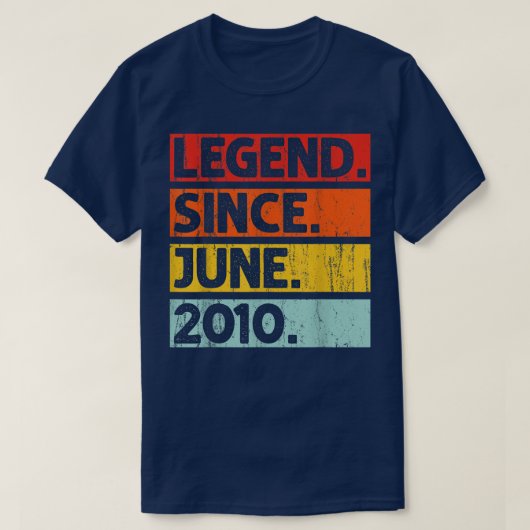 12th Birthday Gifts Legend Since June 2010 12 Year Tシャツ (デザイン正面)