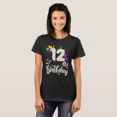 12th Birthday Girl 12 Years Old Bday Doughnut Par Tシャツ (正面フル)