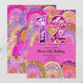 12th Birthday Girls Invitation 招待状 (正面/裏面)
