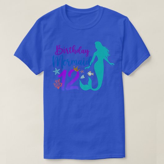 12th Birthday Mermaid Ocean 12 Year Old Magical Bd Tシャツ (デザイン正面)