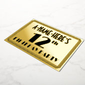 12th Birthday Party —アールデコ検索「12」 +名前 箔招待状 (回転した状態)