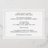 12th Birthday Party:アールデコ「12」と名前 箔招待状 (裏面)