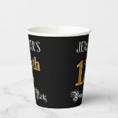 12th Birthday Party – スクリプファンシート、フェイク金ゴールド・ルック 紙コップ (左)