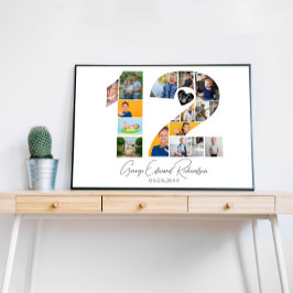 12th Birthday Photo Collage Poster Keepsake ポスター