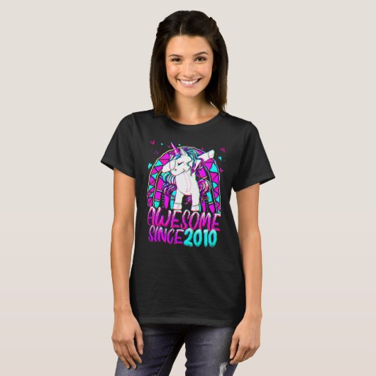 12th Birthday Rainbow 12 Year Old Dabbing Unicorn Tシャツ (正面フル)