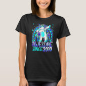 12th Birthday Rainbow 12 Year Old Dabbing Unicorn  Tシャツ (正面)