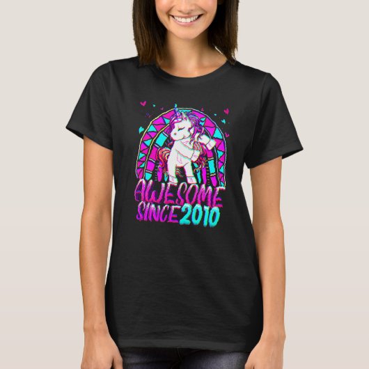 12th Birthday Rainbow 12 Year Old Flossing Unicorn Tシャツ (正面)
