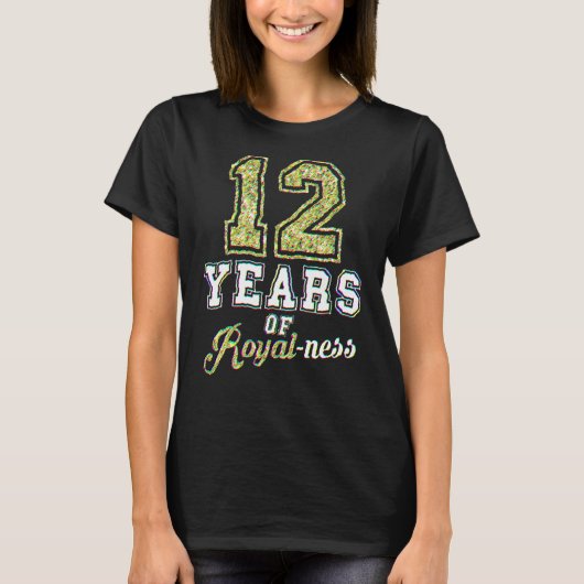 12th Birthday Royal Royalty Theme 12 Year Old Birt Tシャツ (正面)
