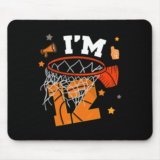 12th Birthday Sketll Boy Twelve Years 12 Yr Old Bd マウスパッド (正面)