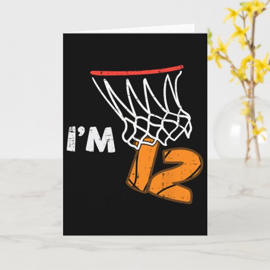 12th Birthday Sketll Im 12 Twelve Year Old Bday Bo カード (黄色い花)