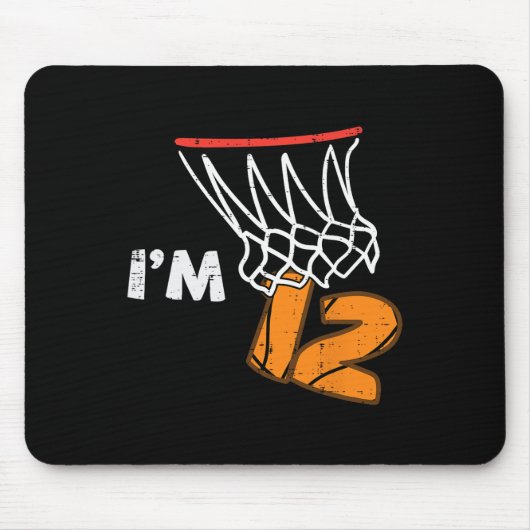 12th Birthday Sketll Im 12 Twelve Year Old Bday Bo マウスパッド (正面)