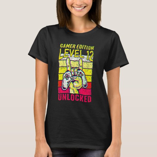 12th Birthday Video Gamer Edition Level 13 Unlocke Tシャツ (正面)