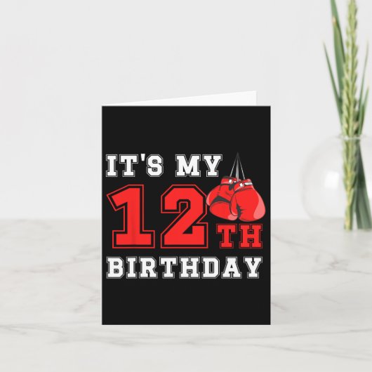 12th Boxing Birthday Party Twelve Year Old Boxer B カード (正面)