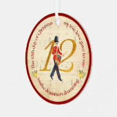 12th Day of Christmas Twelve Drummers Drumming メタルオーナメント (正面左)