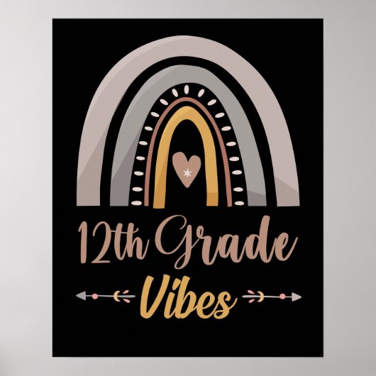 12th Grade Vibes Twelfth Grade Back to School ポスター (正面)