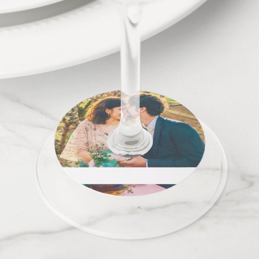 12xゲスト名タグあなたのフォトワイングラス ワイングラスタグ (クローズアップ)