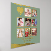 12x12フォトコラージゴールドフォイルセージオリーブグリーン 箔ポスター (レイダウン)