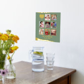 12x12フォトコラージゴールドフォイルセージオリーブグリーン 箔ポスター (レイダウン (キッチン))