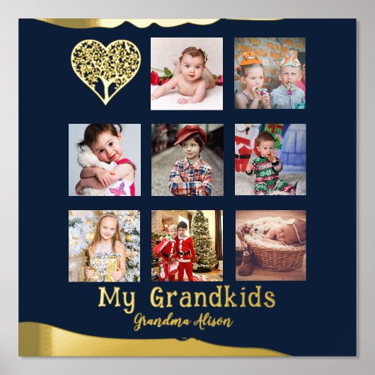 12x12フォトコラージュ実在金箔ウォールアート 箔ポスター (正面)