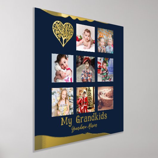 12x12フォトコラージュ実在金箔ウォールアート 箔ポスター (レイダウン)