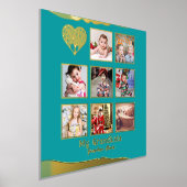 12x12フォトコラージュ金実在箔ティール（緑がかった色）ターコイズ 箔ポスター (レイダウン)