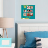 12x12フォトコラージュ金実在箔ティール（緑がかった色）ターコイズ 箔ポスター (インサイチュ (寝室))