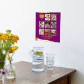 12x12フォトコラージョ実在ンゴールドフォイルマゼンタピンク 箔ポスター (レイダウン (キッチン))