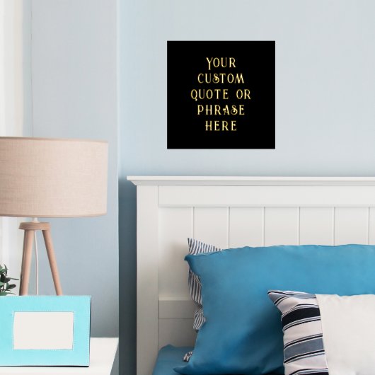 12x12ブラック金ゴールドカスタム引用文符号アールデコ 箔ポスター (インサイチュ (寝室))