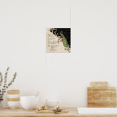 12x12ヴィンテージ孔雀1結婚 -パーソナライズされたs ポスター (キッチン)