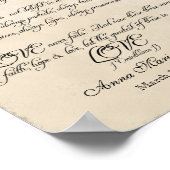 12x12ヴィンテージ孔雀1結婚 -パーソナライズされたs ポスター (角)