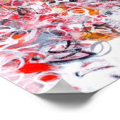 12x12抽象芸術レッド白黒アーモダントプリント ポスター (角)