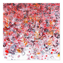 12x12抽象芸術レッド白黒アーモダントプリント