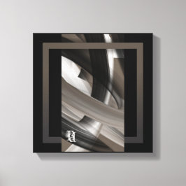 12x12" テラの優しいささやき 抽象的なブラウンの花 キャンバスプリント