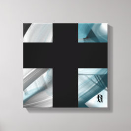 12x12" トレンド アブストラクトアート キャンバス ブラック ホワイト ブルー