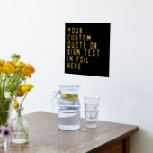 12x12 Black GOLD Custom Sign Quote Bold Block Font 箔ポスター (レイダウン (キッチン))