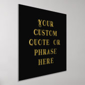 12x12 Black GOLD FOIL Custom Quote Phrase Verse    箔ポスター (レイダウン)