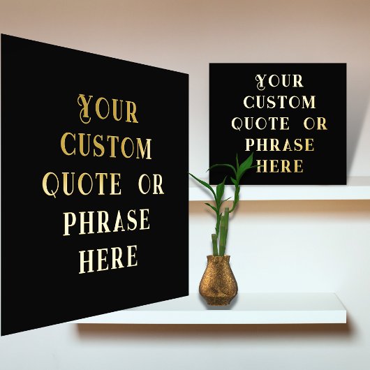 12x12 Black GOLD FOIL Custom Quote Phrase Verse    箔ポスター